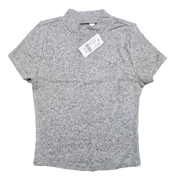 NEW NWT Women's Me to We "Essentials" Gray Knit Turtle Neck Crop Top | Size XS - Picture 1 of 8